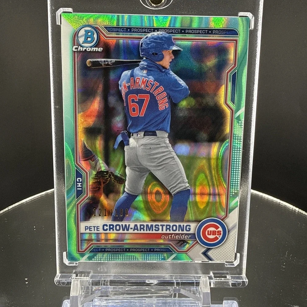 Pete Crow-Armstrong 2021 Bowman Chrome Aqua Lava Refractor Prospect /199